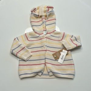 Brand new with tags baby hooded button sweater cute blue pink yellow
